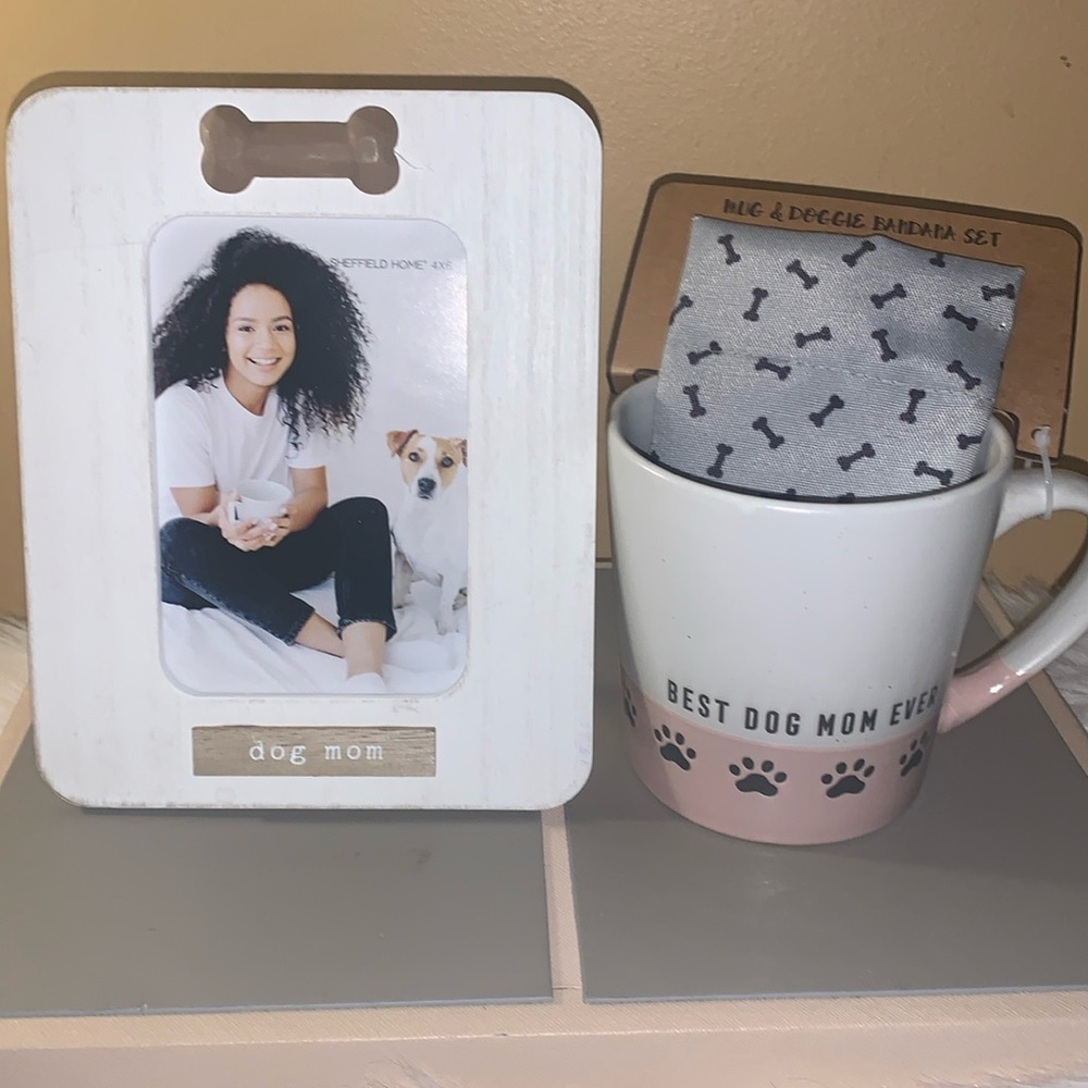 🌺 NEW Best Dog Mom Ever Mug and Frame Set